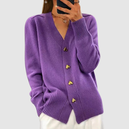 Addison™ | Heart Buttoned Cardigan