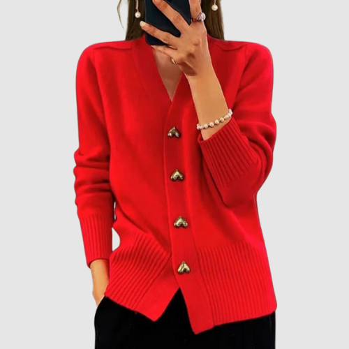 Addison™ | Heart Buttoned Cardigan