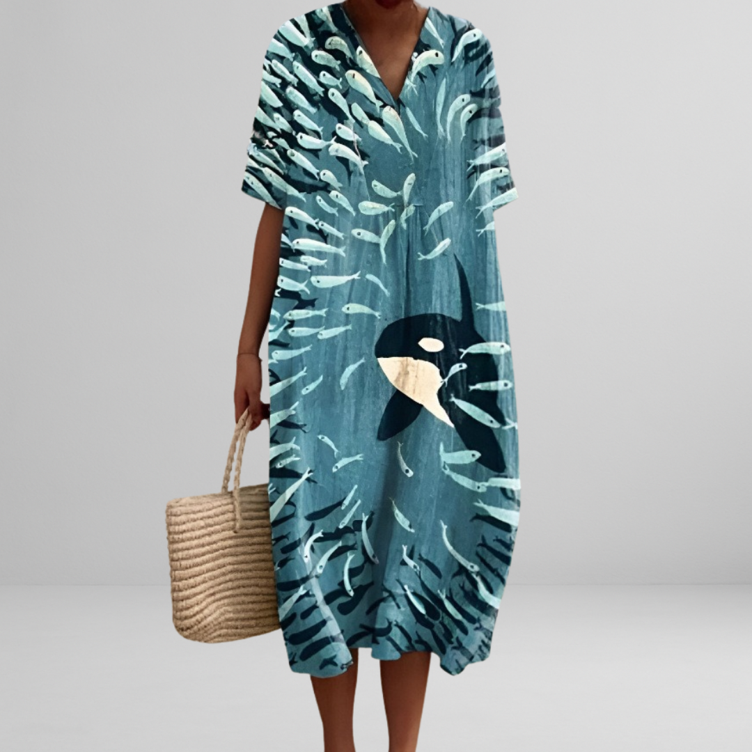 Dahlia | Sea Long Dress