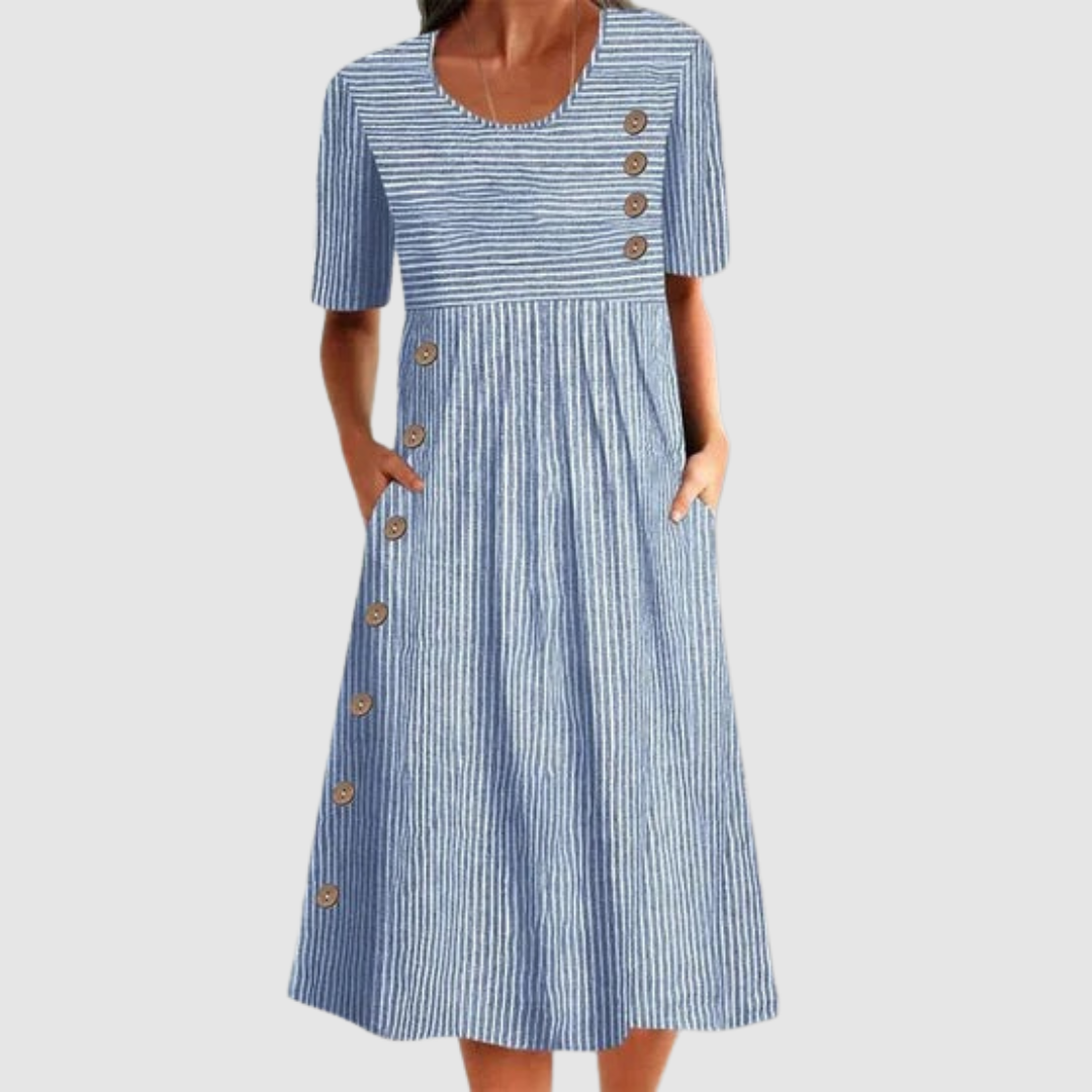 Archita - Elegant Striped Midi Dress